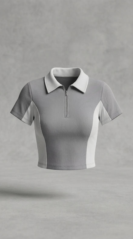 Ashline Zip Crop Top