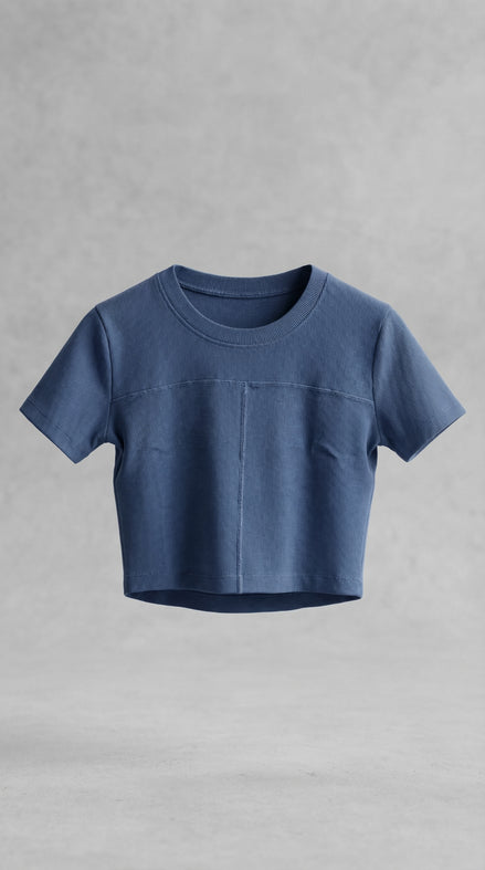 Azure Drift Crop Tee