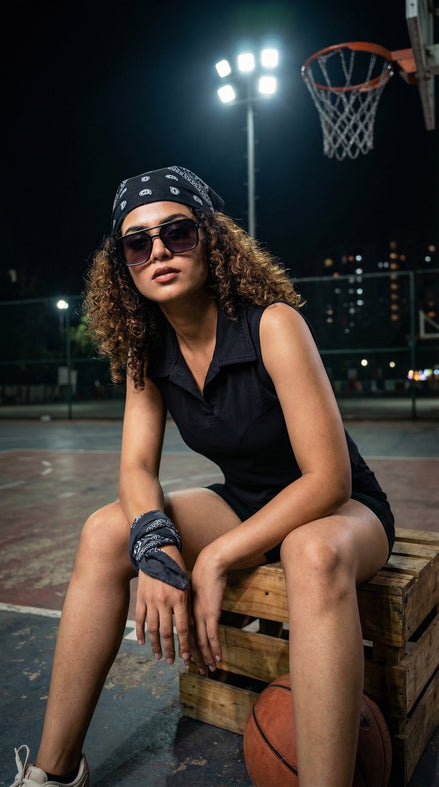 Midnight Polo Crop Top