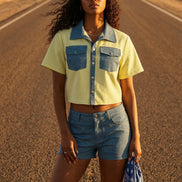 Sunflower Charm Crop Shirt