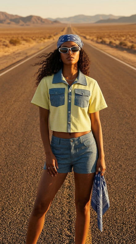 Sunflower Charm Crop Shirt